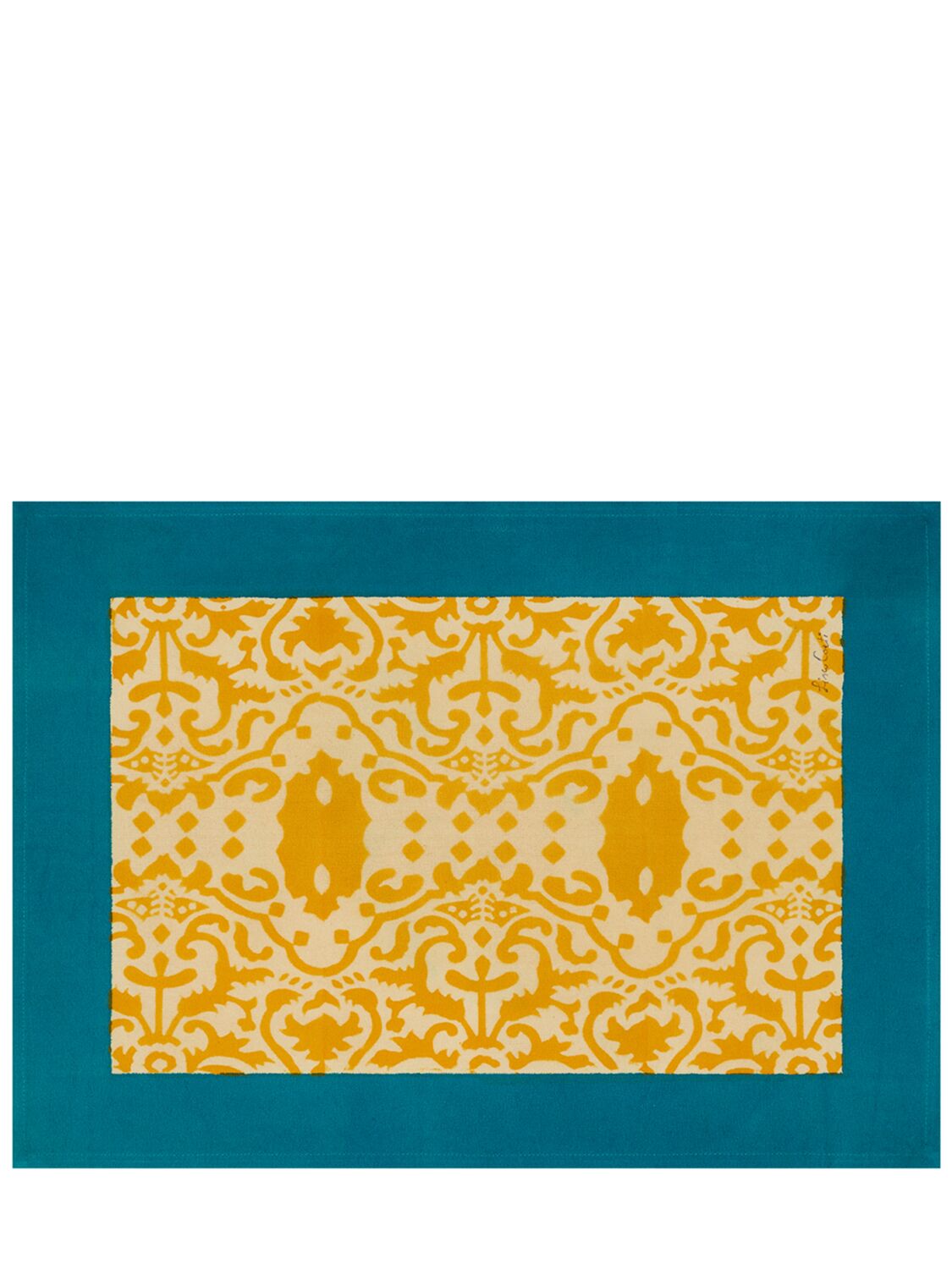 Set Of 2 Gold Damask Cotton Placemats - LISA CORTI - Modalova