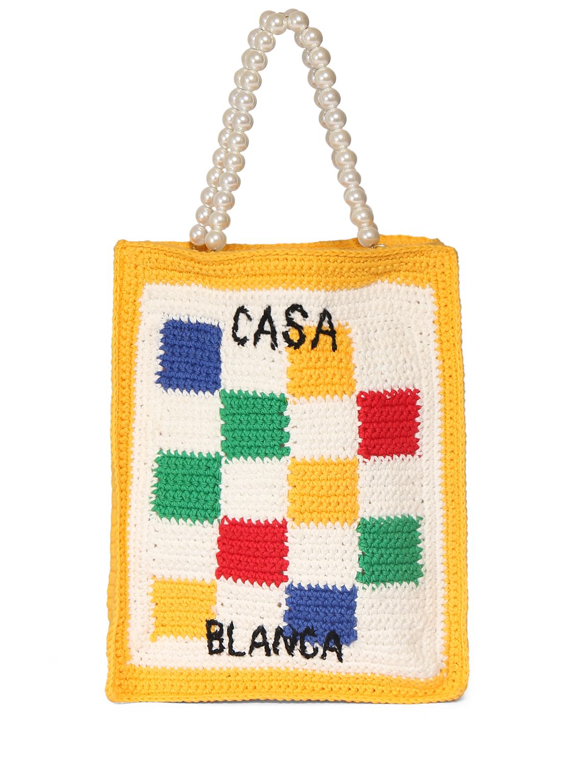 Mini Cotton Crochet Square Tote Bag - CASABLANCA - Modalova