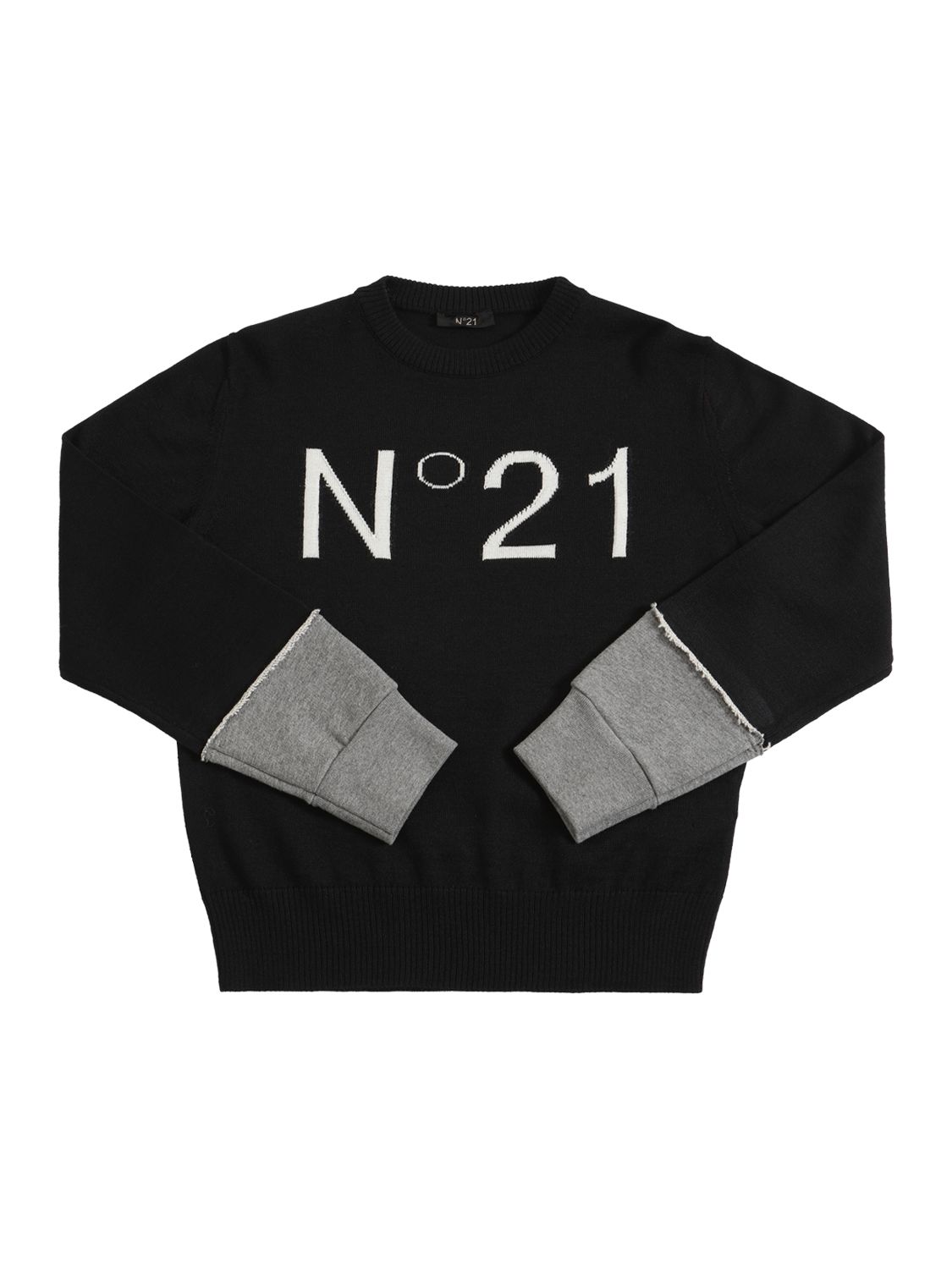 Niña Logo Intarsia Wool Blend Knit Sweater / 10a - N°21 - Modalova