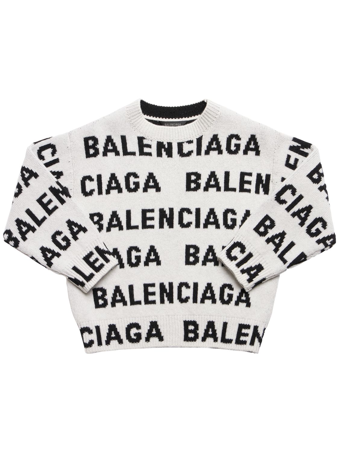 Niña All-over Logo Wool Crewneck Sweater / 2a - BALENCIAGA - Modalova
