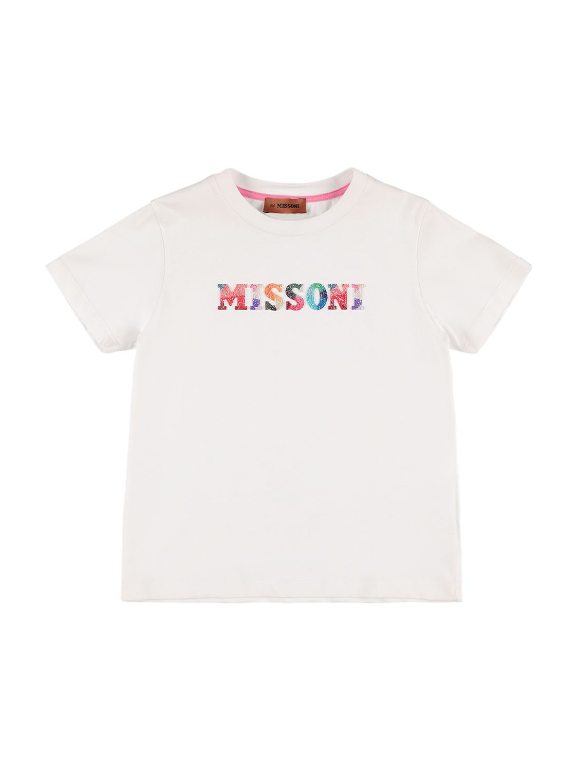 T-shirt In Jersey Di Cotone Con Logo - MISSONI - Modalova