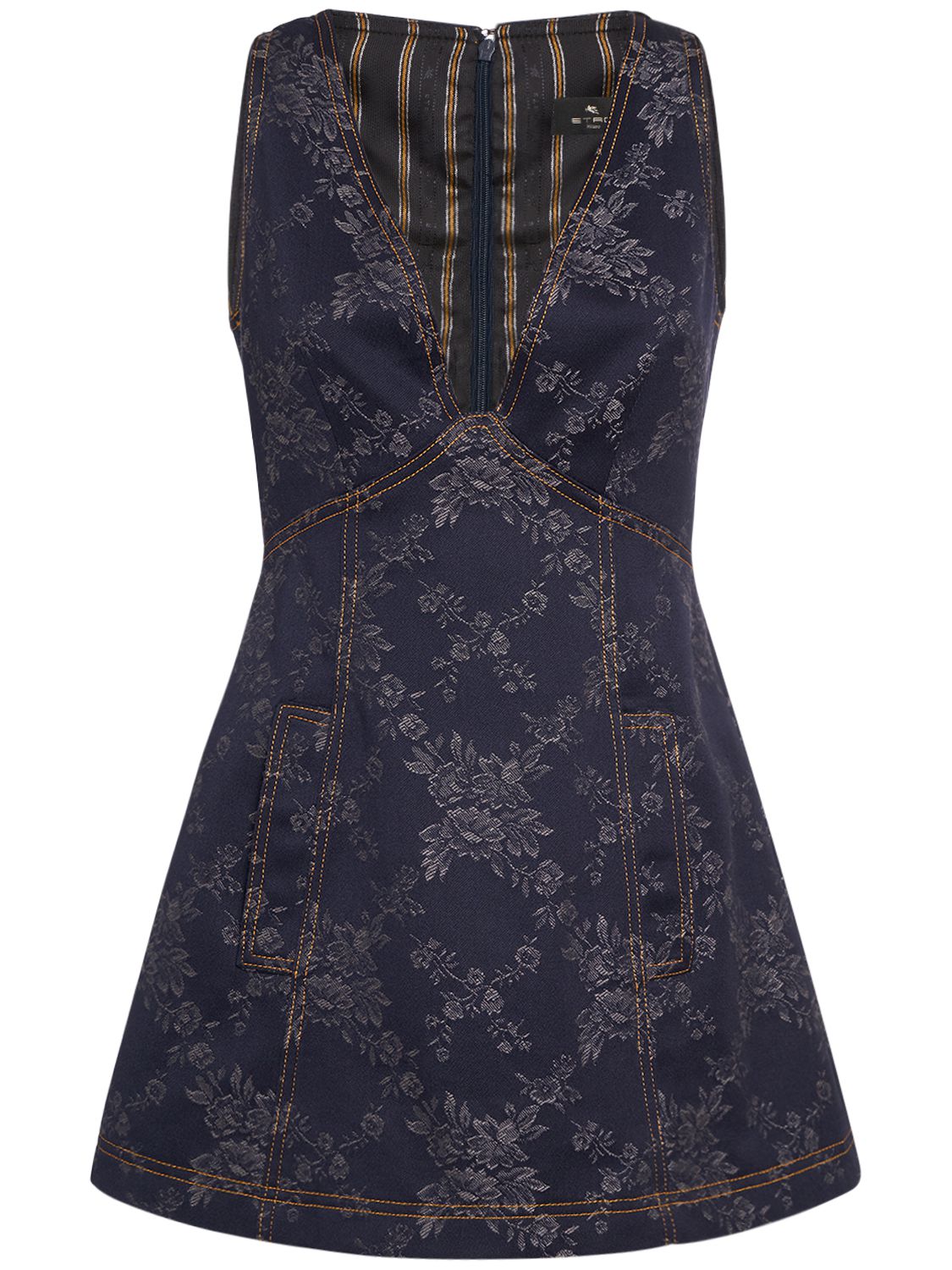 Jacquard V-neck Sleeveless Mini Dress - ETRO - Modalova