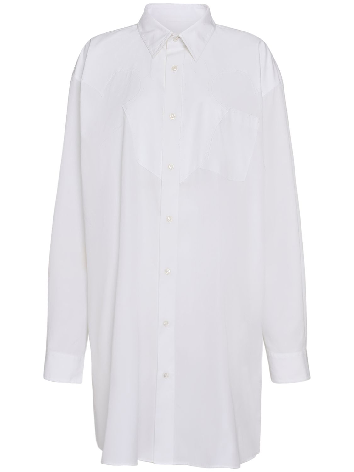 Oversize Cotton Poplin Long Shirt - MAISON MARGIELA - Modalova