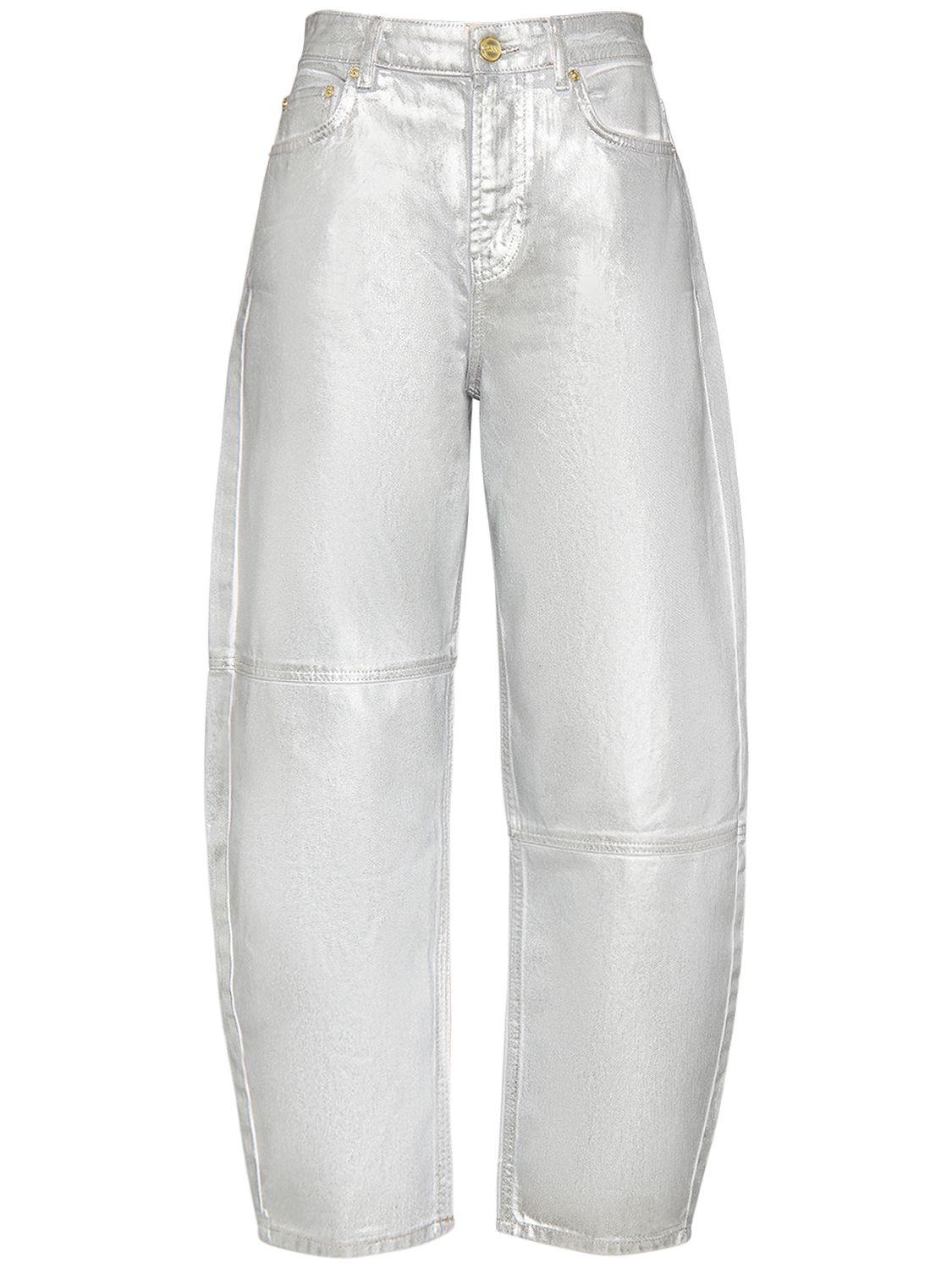 Foil Coated Denim Jeans - GANNI - Modalova