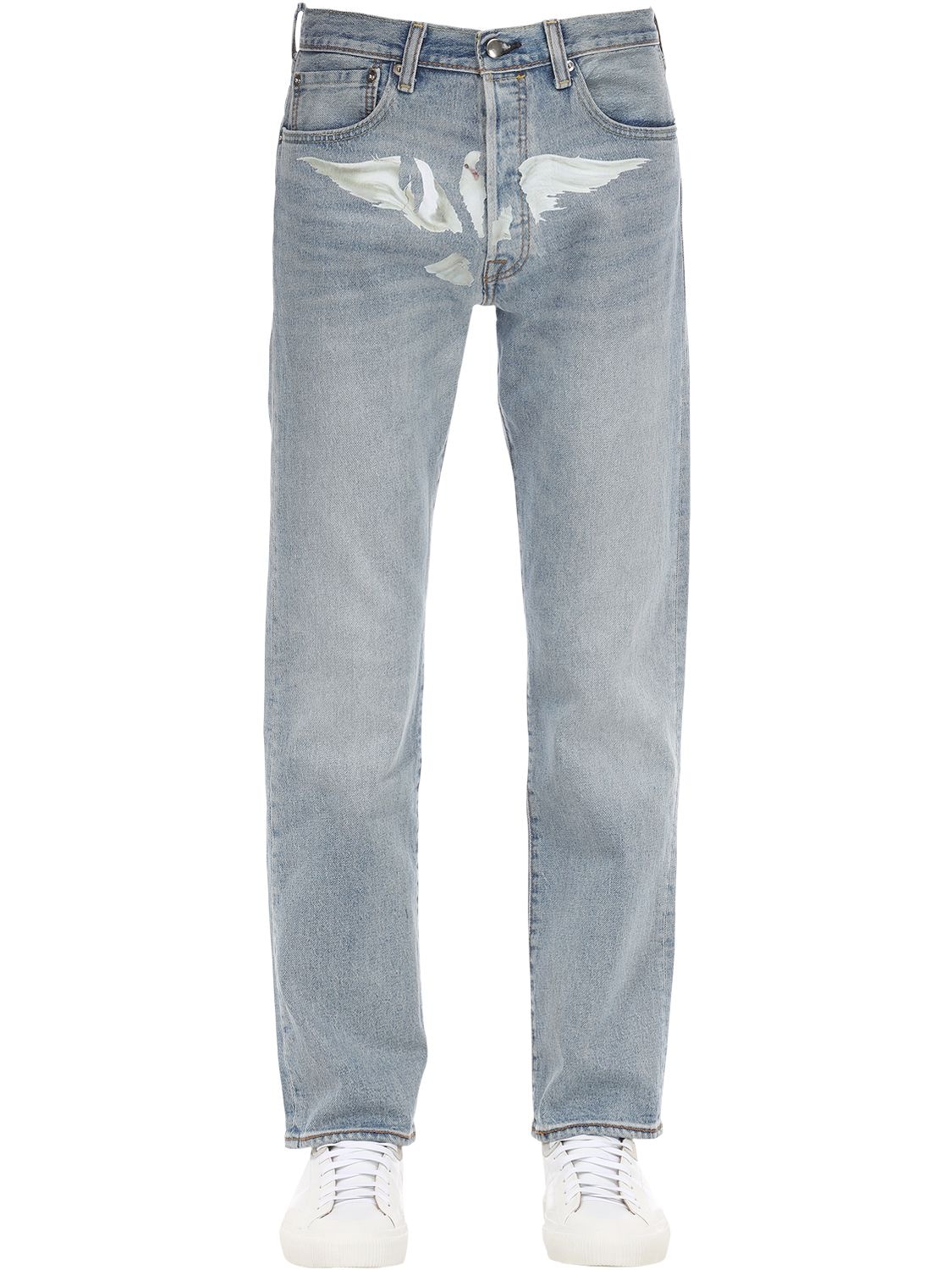Vicki Dove Printed Cotton Denim Jeans - 3.PARADIS - Modalova