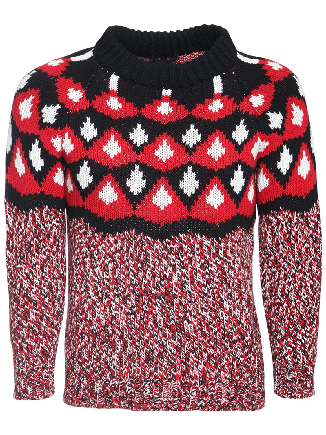 Jacquard Wool & Cashmere Knit Sweater - PRADA - Modalova