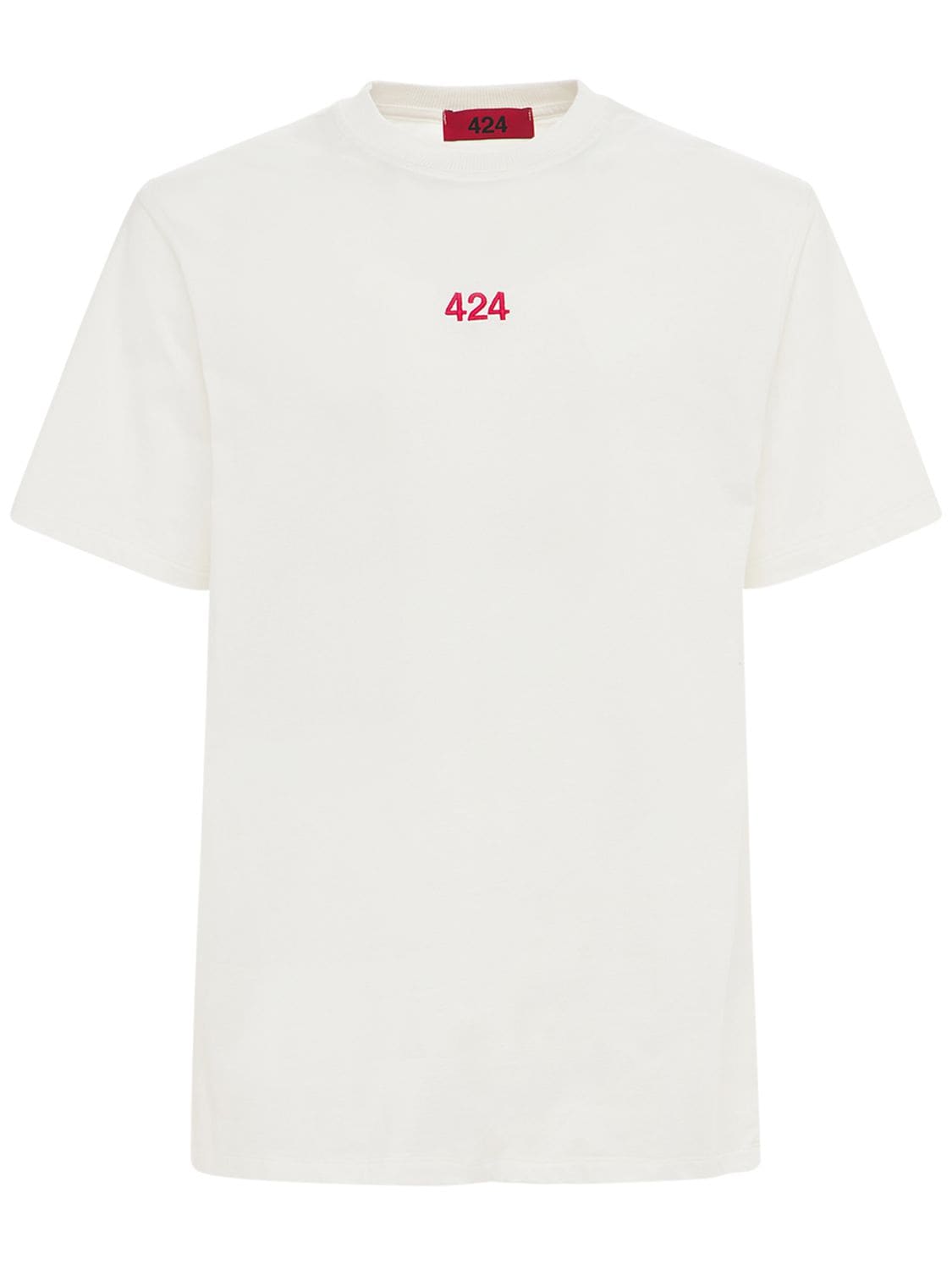 Logo Embroidery Cotton T-shirt - 424 - Modalova