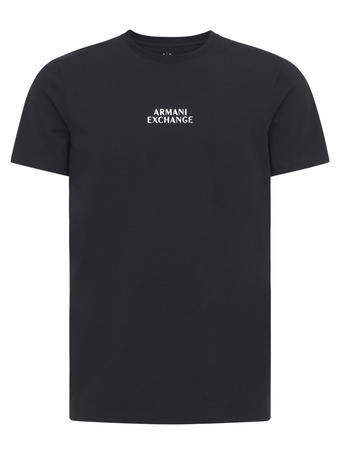 Logo Printed Stretch Cotton T-shirt - ARMANI EXCHANGE - Modalova