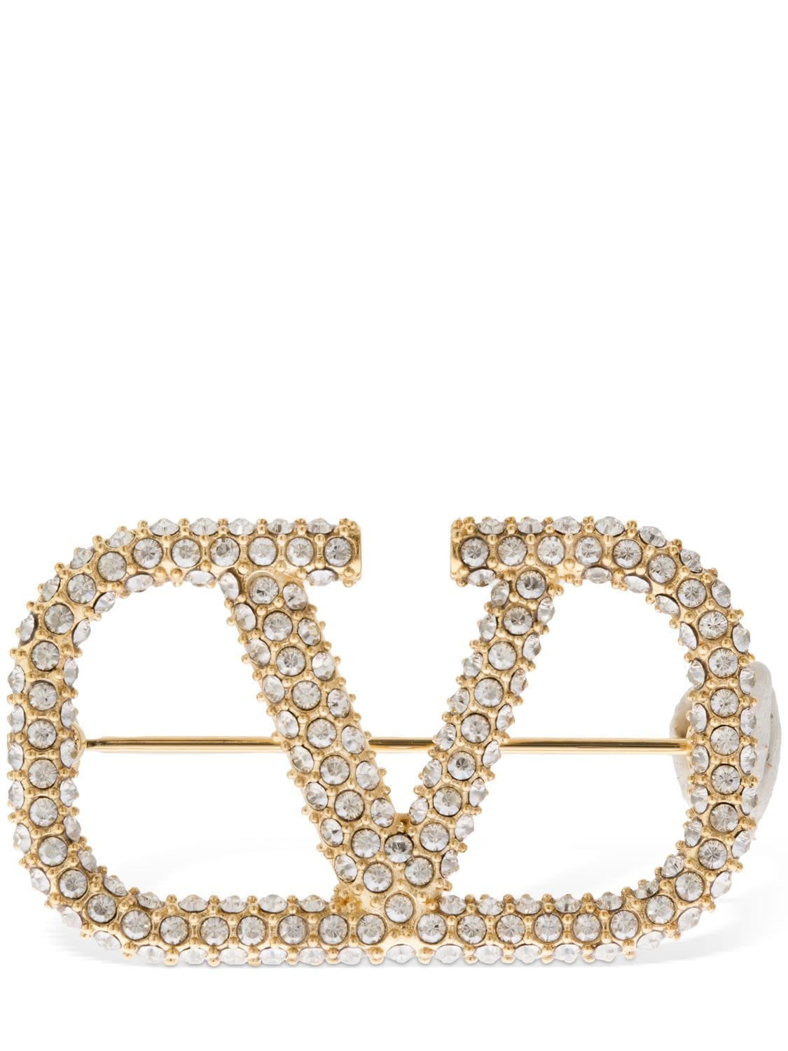 Brosche Mit Kristallen Mit V-logo - VALENTINO GARAVANI - Modalova