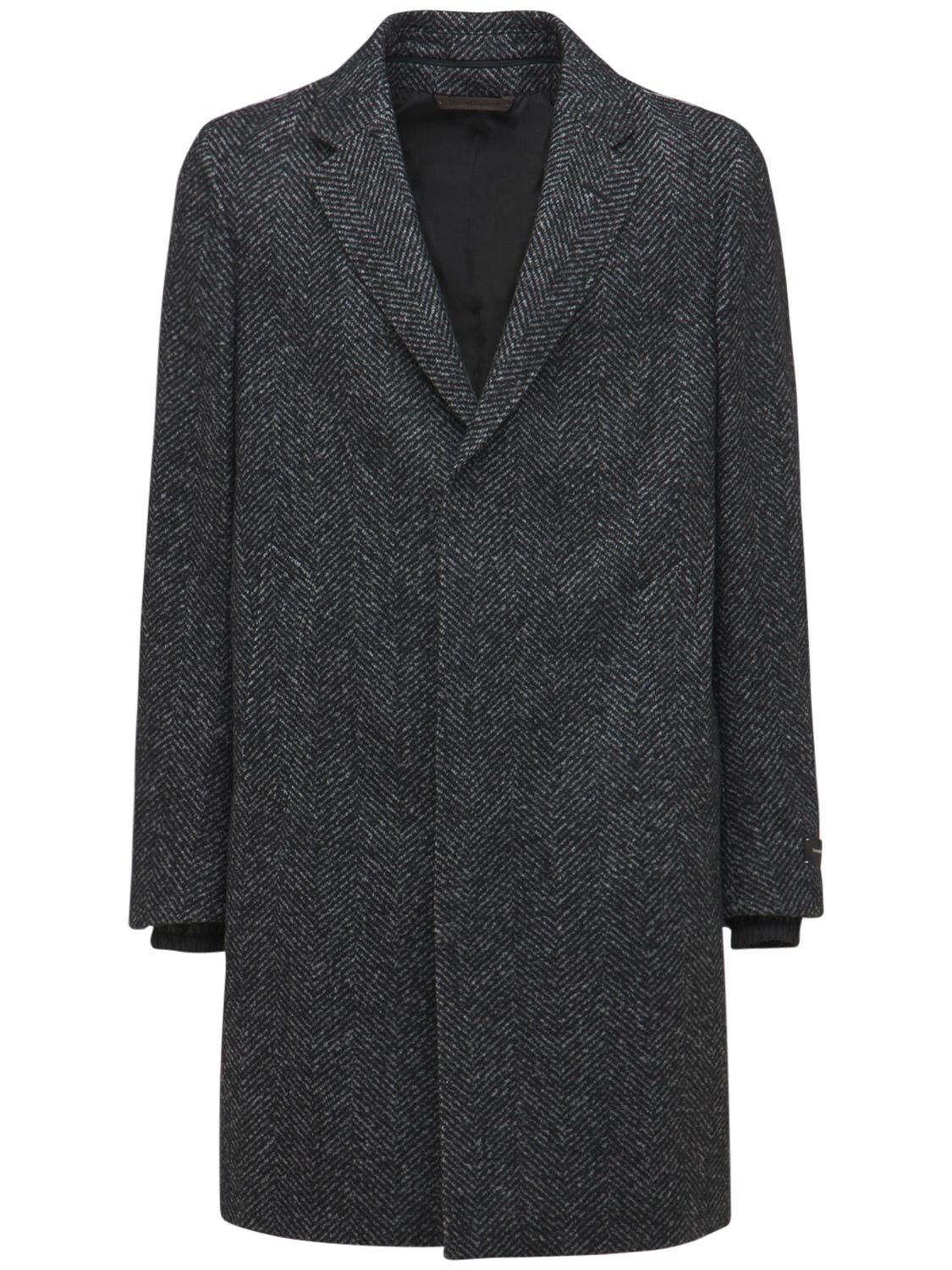 Wool Blend Hooded Overcoat - ZEGNA - Modalova