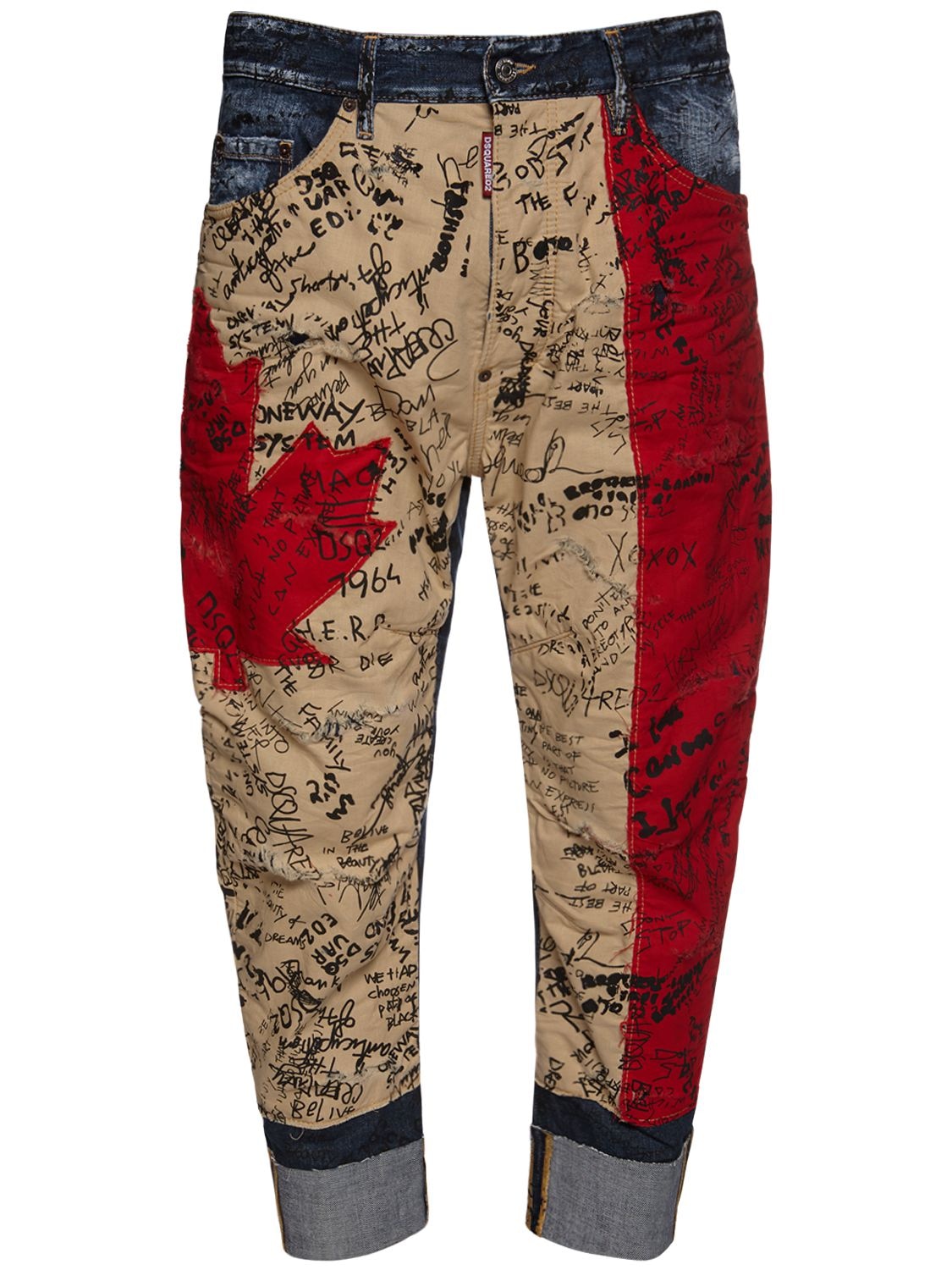 Hombre Jeans Combat De Denim Estampado 18cm 50 - DSQUARED2 - Modalova