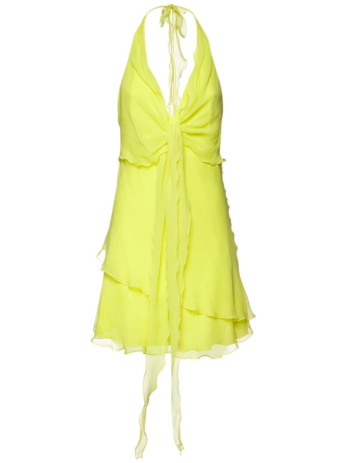 Silk Georgette Knot Mini Dress - BLUMARINE - Modalova
