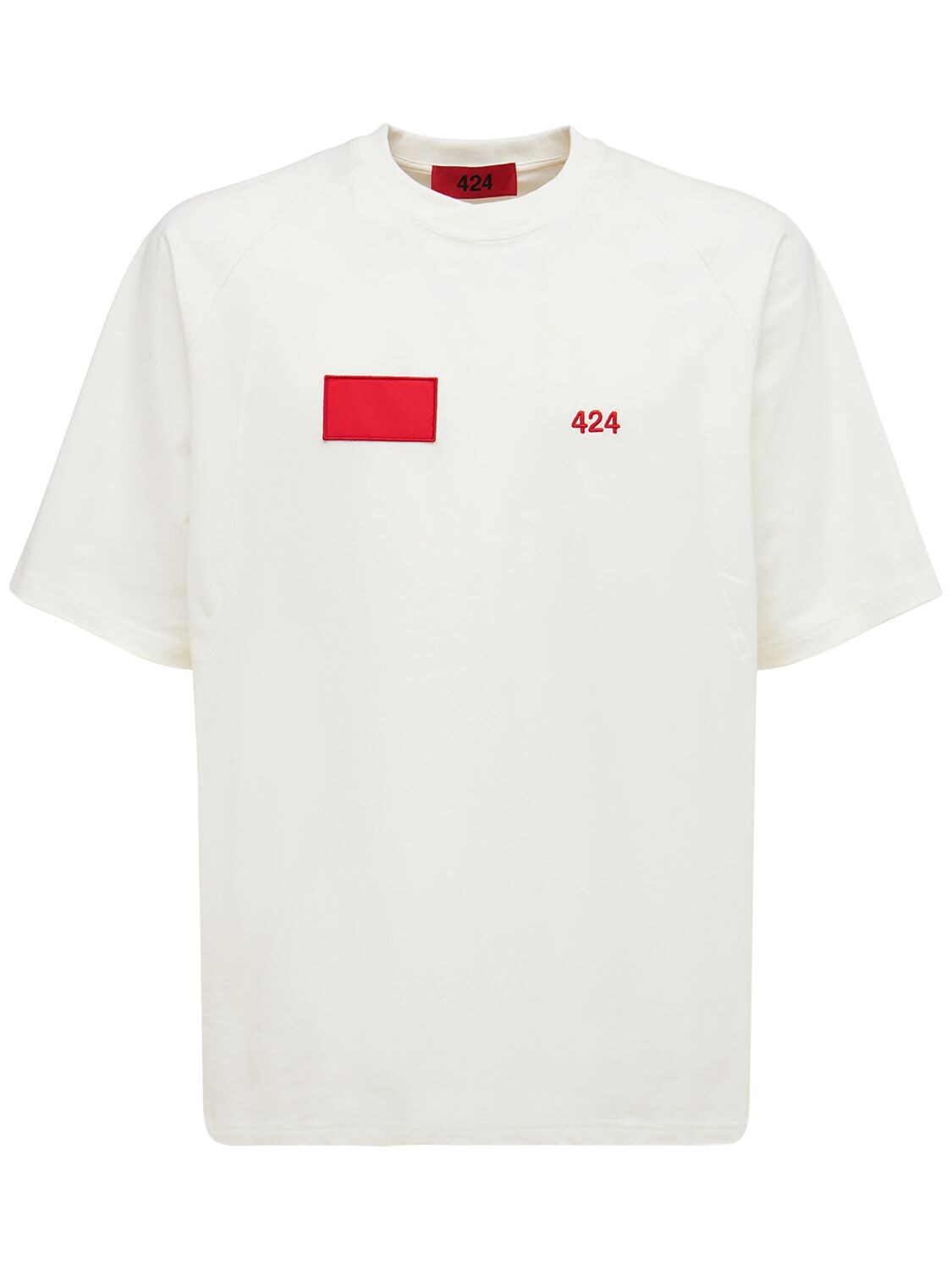 Red Logo Stretch Cotton T-shirt - 424 - Modalova