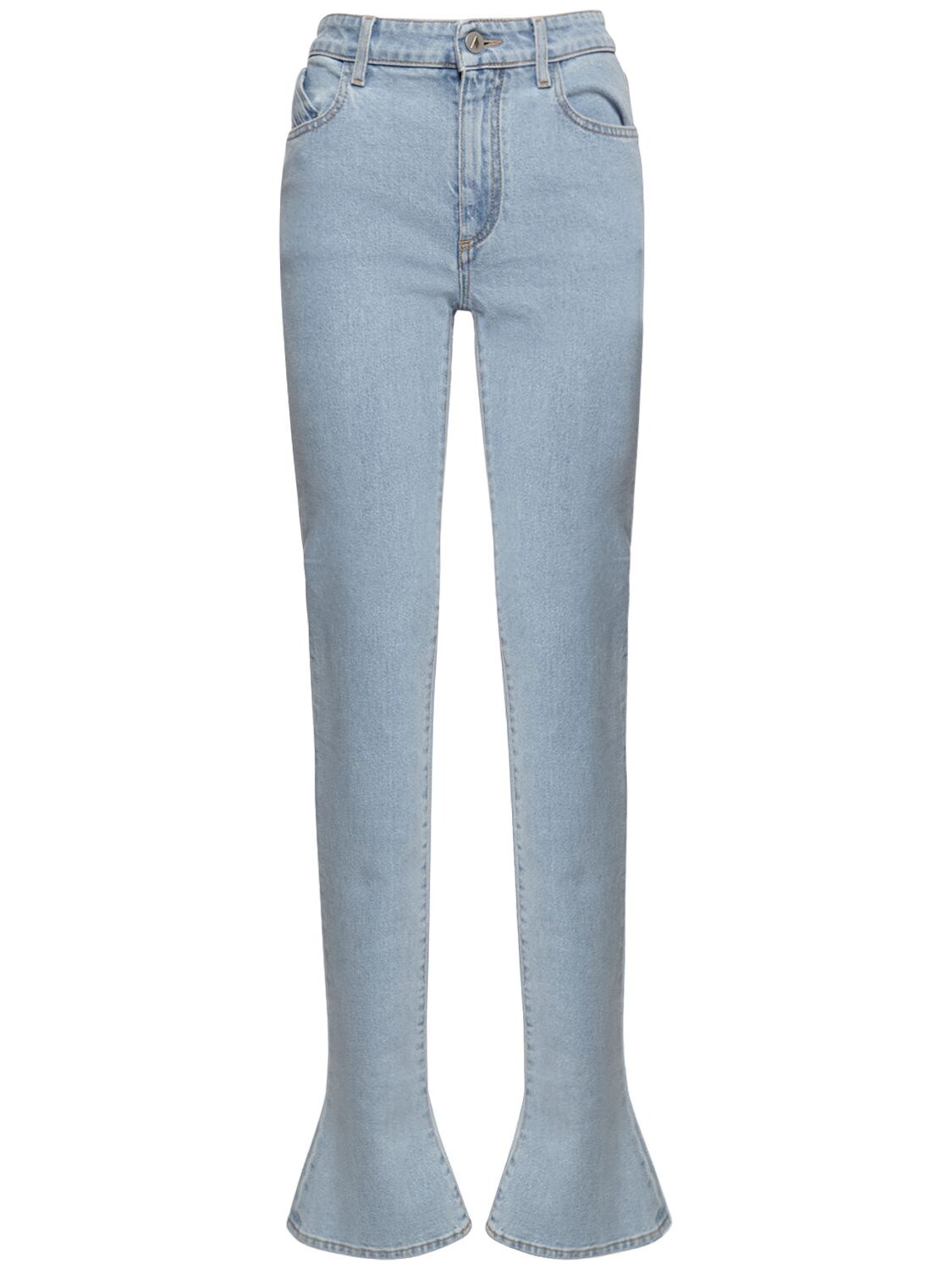 Dione Long Flared Cotton Denim Jeans - THE ATTICO - Modalova