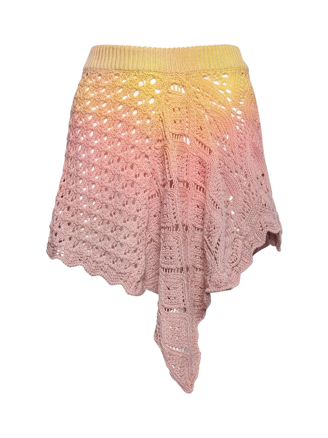 Crocheted Asymmetric Cotton Skirt - THE ATTICO - Modalova