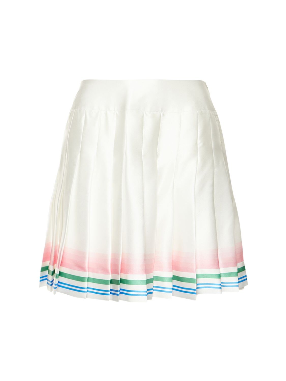 Pleated Silk Satin Tennis Mini Skirt - CASABLANCA - Modalova
