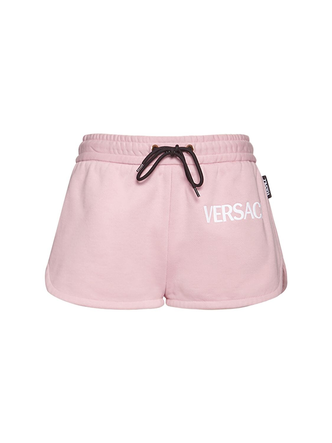 Logo Cotton Jersey Mini Shorts - VERSACE - Modalova