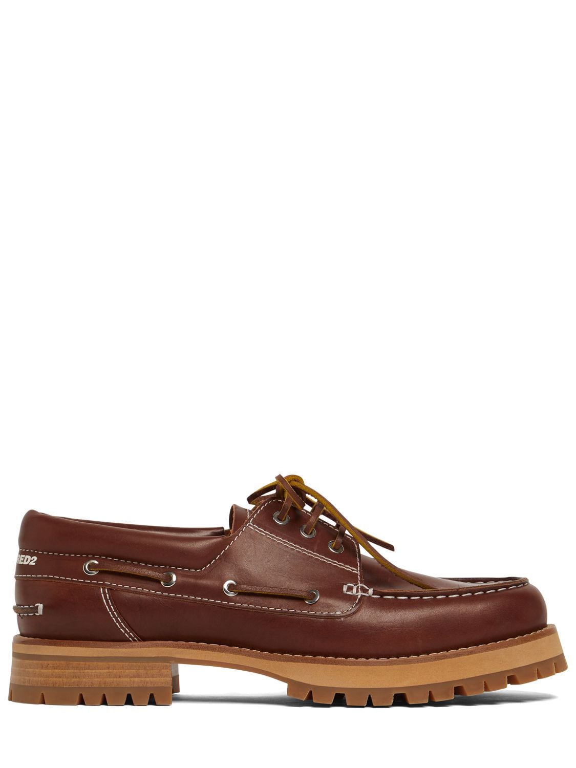 Leather Lace-up Derby Boat Shoes - DSQUARED2 - Modalova