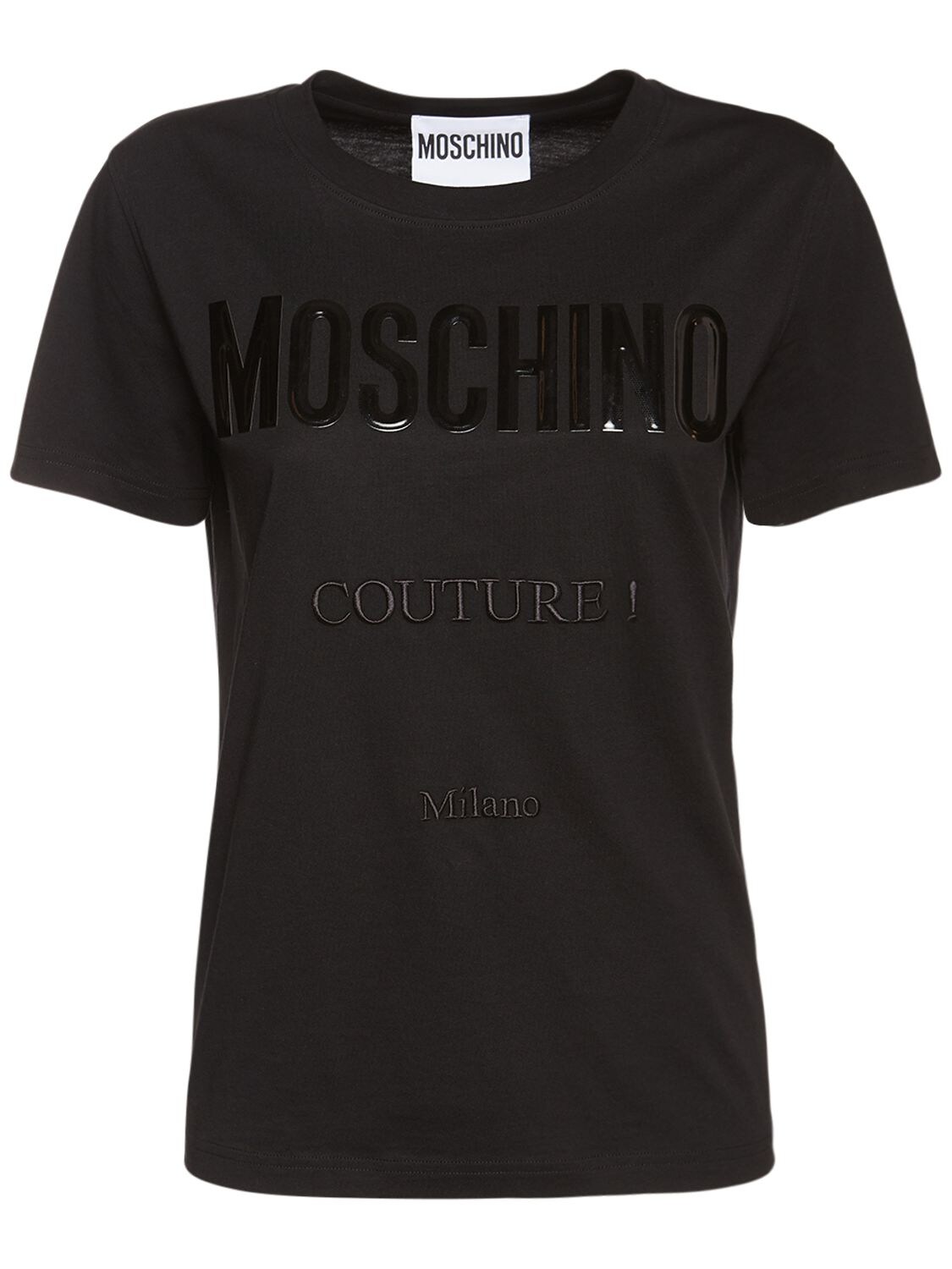Logo Cotton Jersey T-shirt - MOSCHINO - Modalova