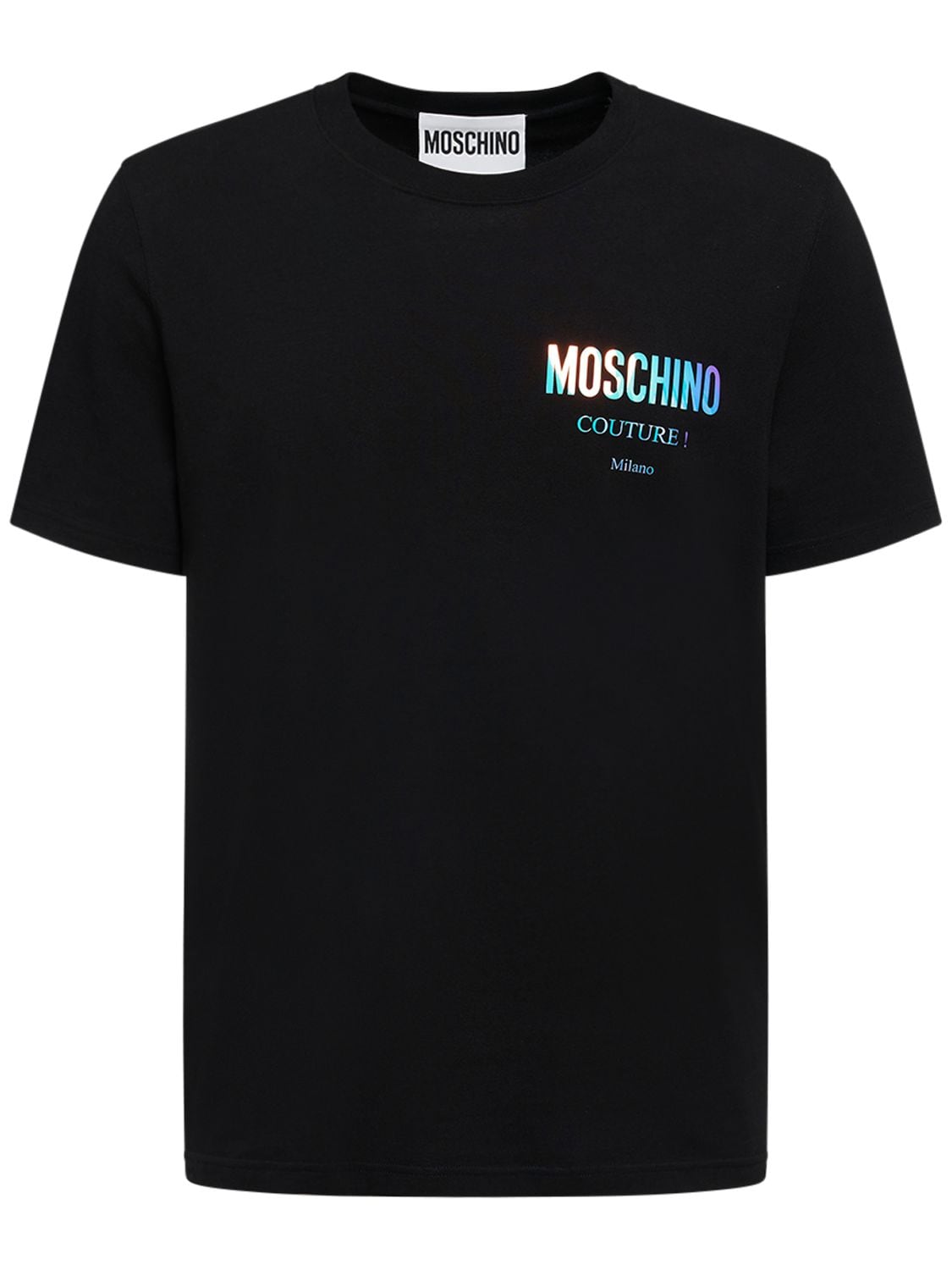 Iridescent Logo Cotton Jersey T-shirt - MOSCHINO - Modalova