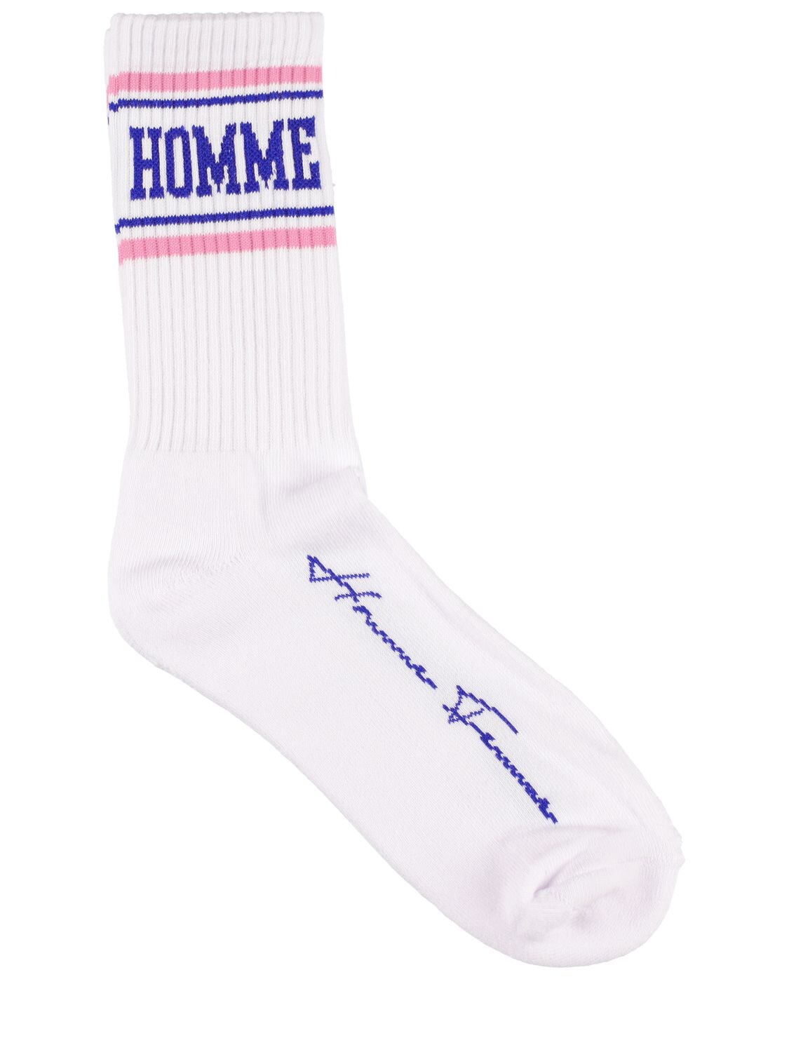 Cotton Blend Classic Logo Socks - HOMME + FEMME LA - Modalova
