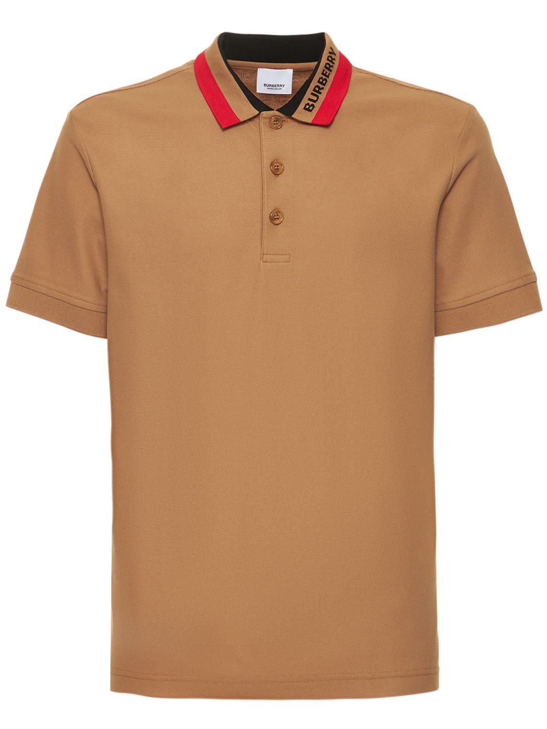 Edney Logo Collar Cotton Piqué Polo - BURBERRY - Modalova