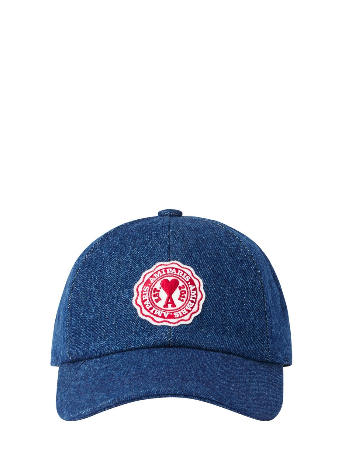 Logo Patch Cotton Gabardine Baseball Hat - AMI PARIS - Modalova