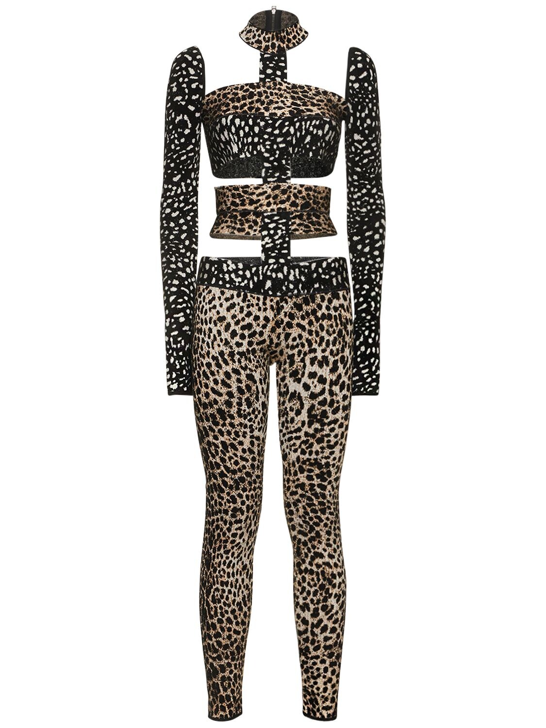 Leopard Printed Viscose Jersey Jumpsuit - ROBERTO CAVALLI - Modalova