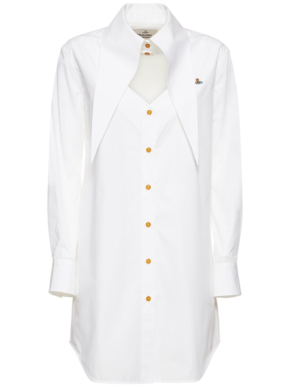 Heart Cotton Poplin Mini Shirt Dress - VIVIENNE WESTWOOD - Modalova