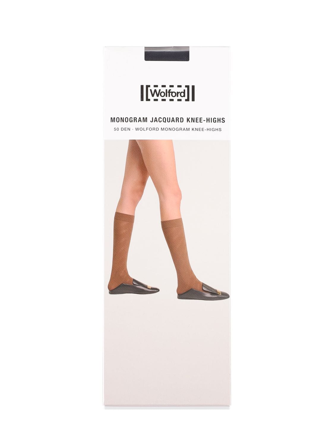 Monogram Jacquard Knee-high Socks - WOLFORD - Modalova