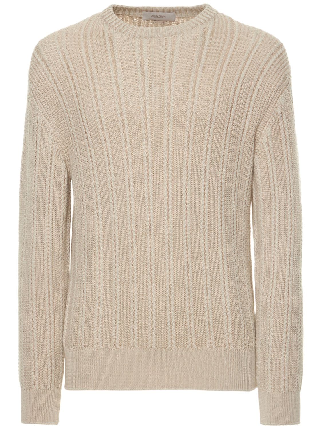 Silk Blend Knit Crewneck Sweater - AGNONA - Modalova