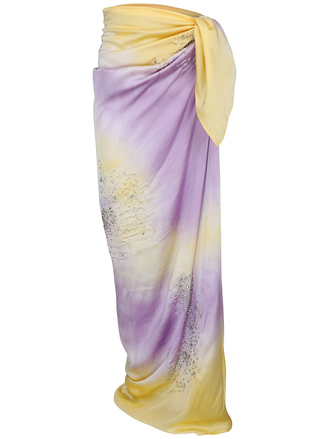 Silk Satin Embellished Pareo Long Skirt - DES PHEMMES - Modalova