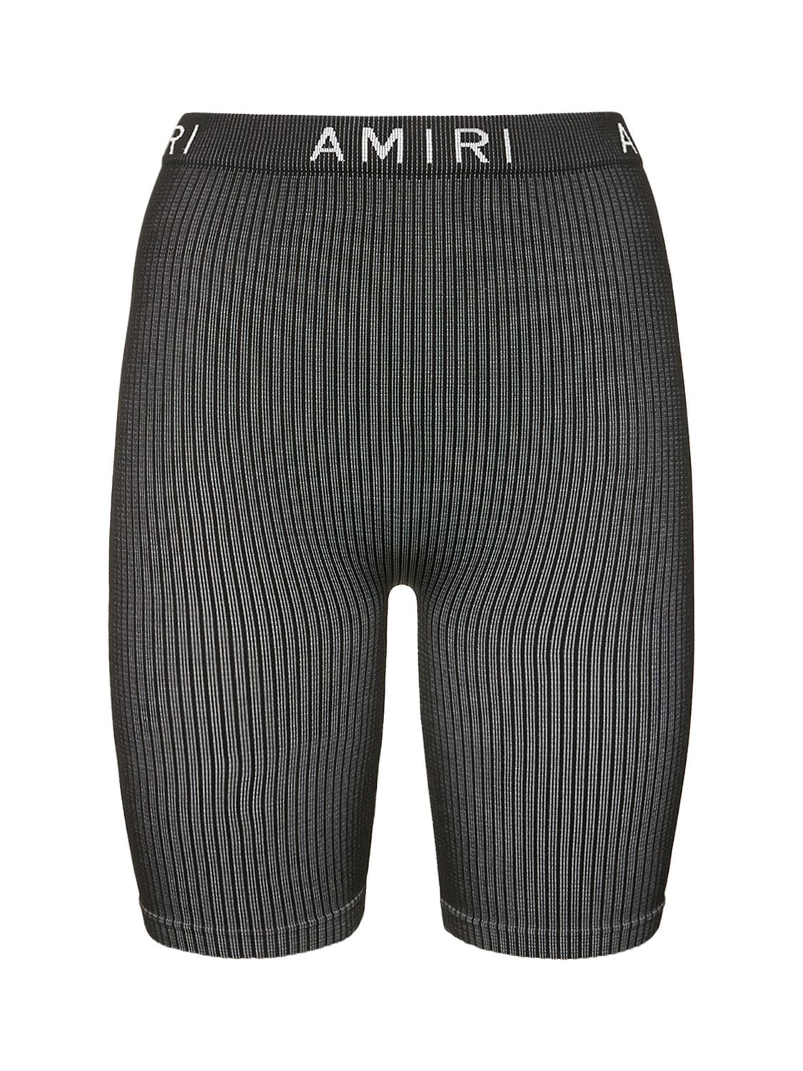 Logo Tech Rib Knit Cycling Shorts - AMIRI - Modalova