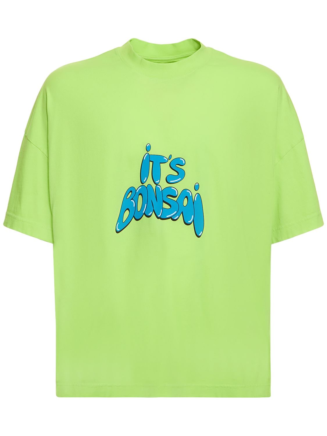 Hombre Camiseta De Jersey De Algodón Verde Ácido S - BONSAI - Modalova