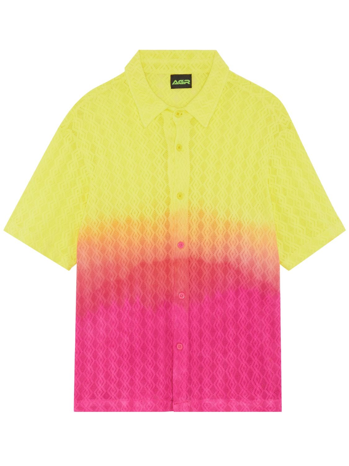 Degradé Cotton Lace Short Sleeve Shirt - AGR - Modalova