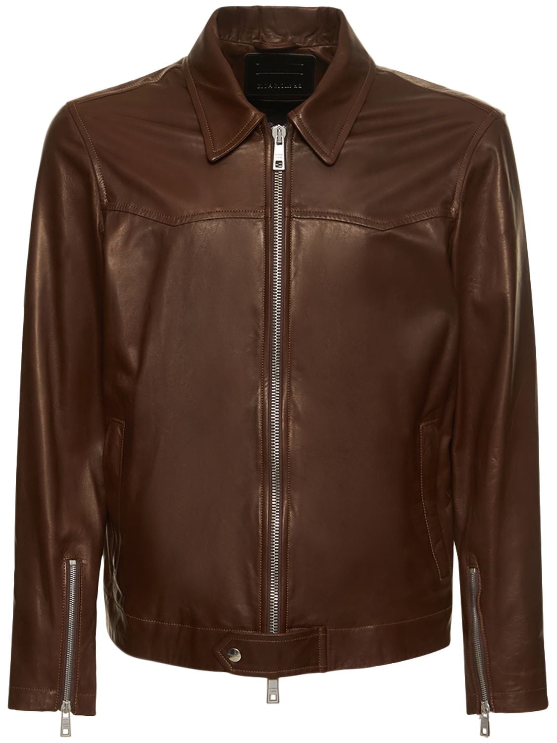 Stretch Cotton & Leather Jacket - GIORGIO BRATO - Modalova