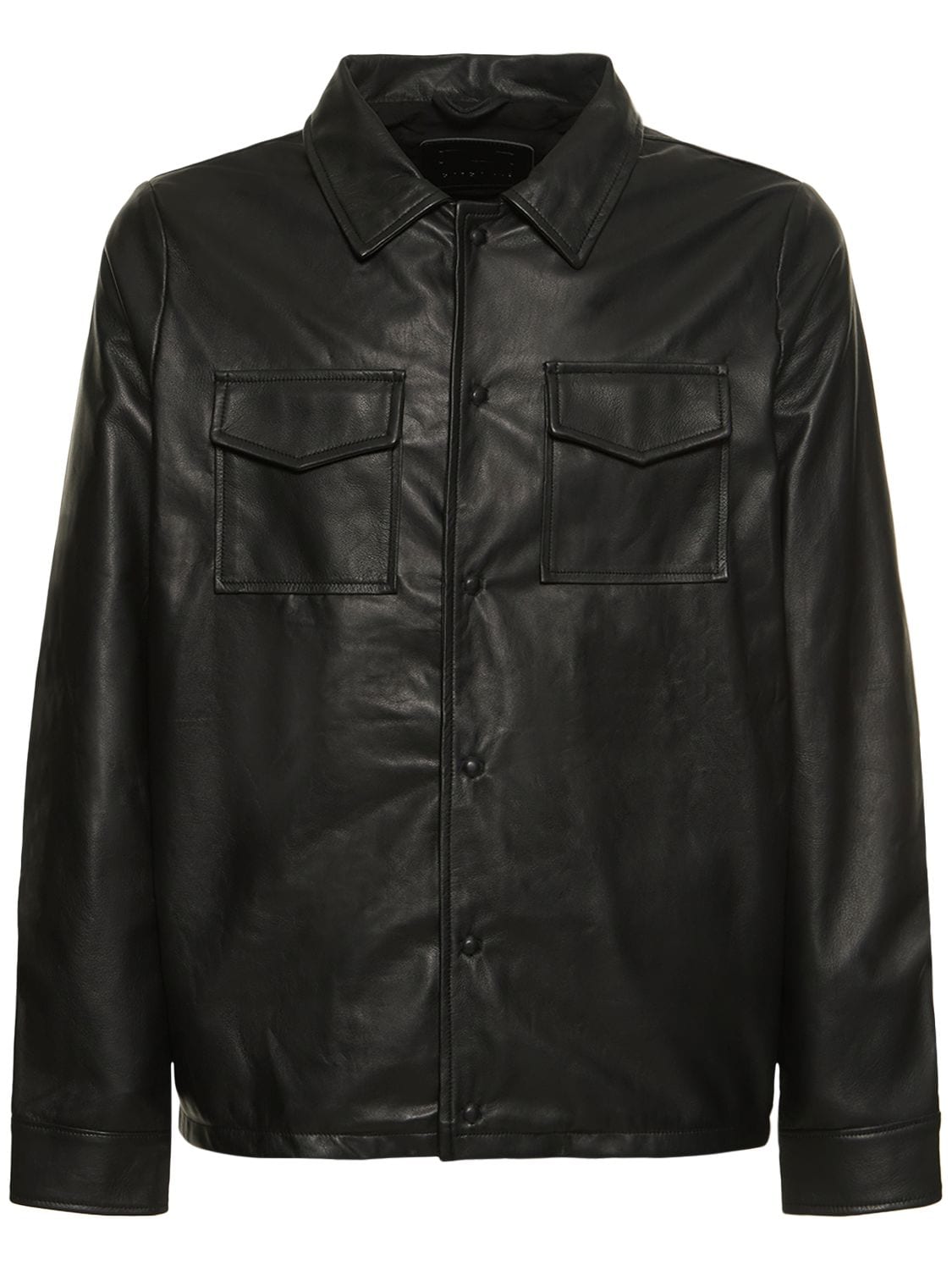 Leather Shirt Jacket - GIORGIO BRATO - Modalova