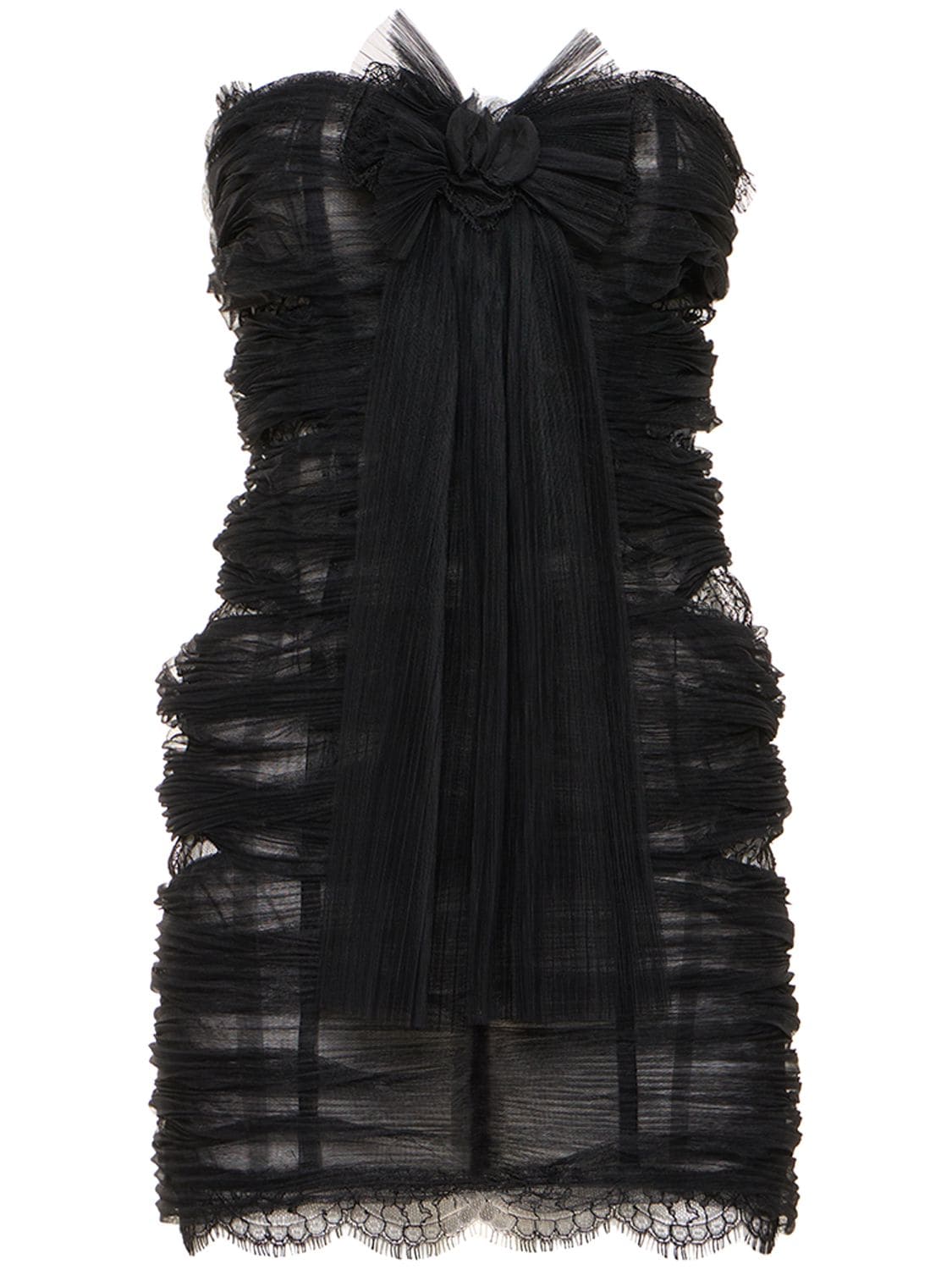 Ruffled Lace & Tulle Strapless Dress - ALEXANDRE VAUTHIER - Modalova