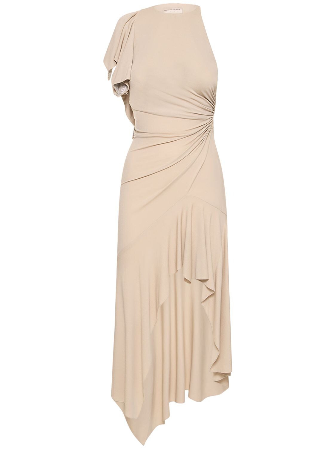 Ruffle Jersey Dress W/ Sequined Detail - ALEXANDRE VAUTHIER - Modalova