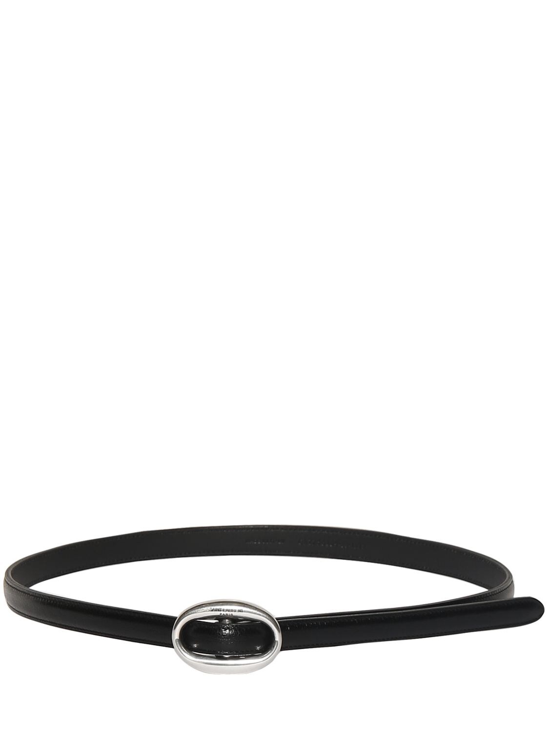 Mm Boucle Ovale Arrondie Leather Belt - SAINT LAURENT - Modalova