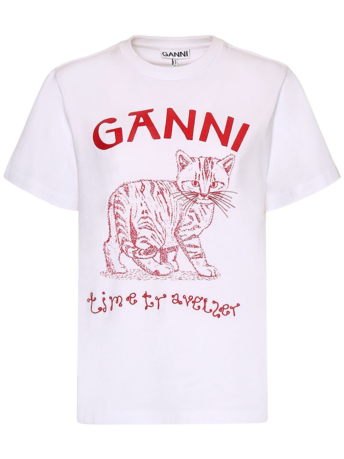 T-shirt Relaxed Fit In Jersey Con Stampa - GANNI - Modalova