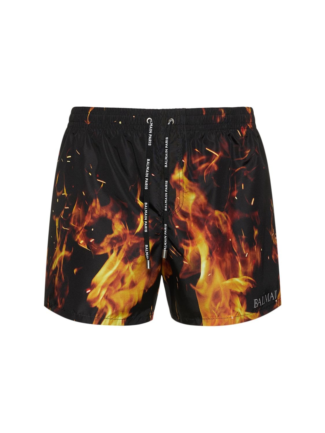 Flame Printed Swim Shorts - BALMAIN - Modalova