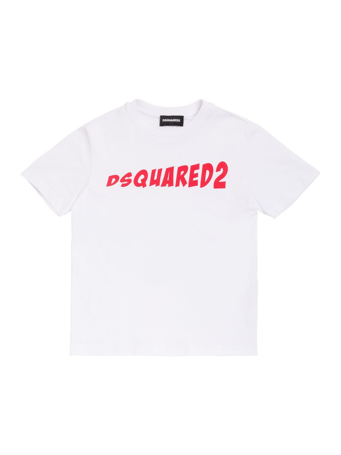T-shirt In Jersey Di Cotone Con Logo Gommato - DSQUARED2 - Modalova