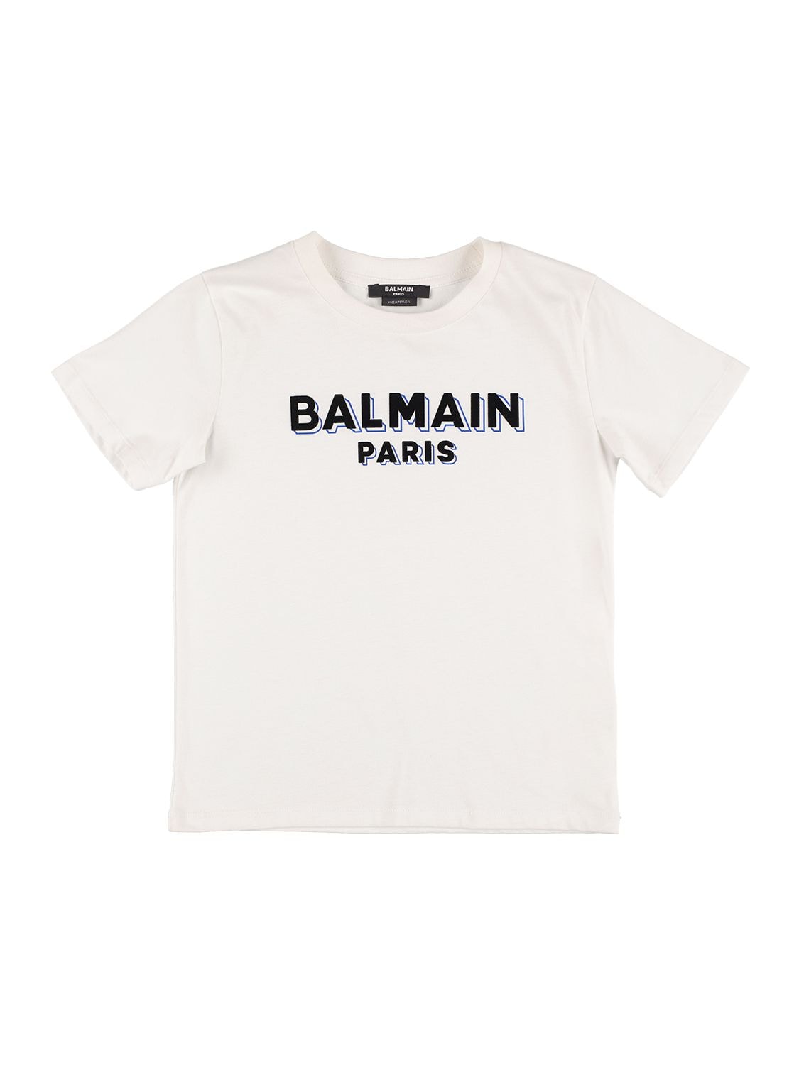 T-shirt In Jersey Di Cotone Organico Con Logo - BALMAIN - Modalova
