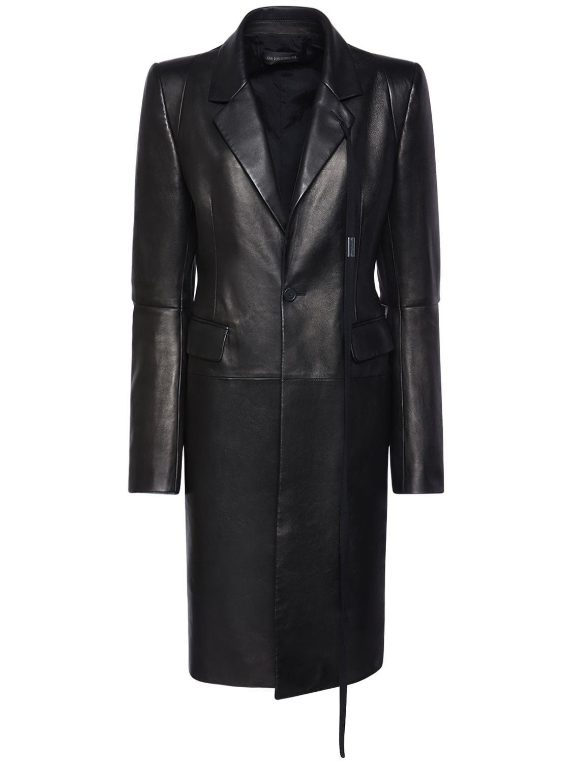 Nomie Fitted Leather Long Coat - ANN DEMEULEMEESTER - Modalova