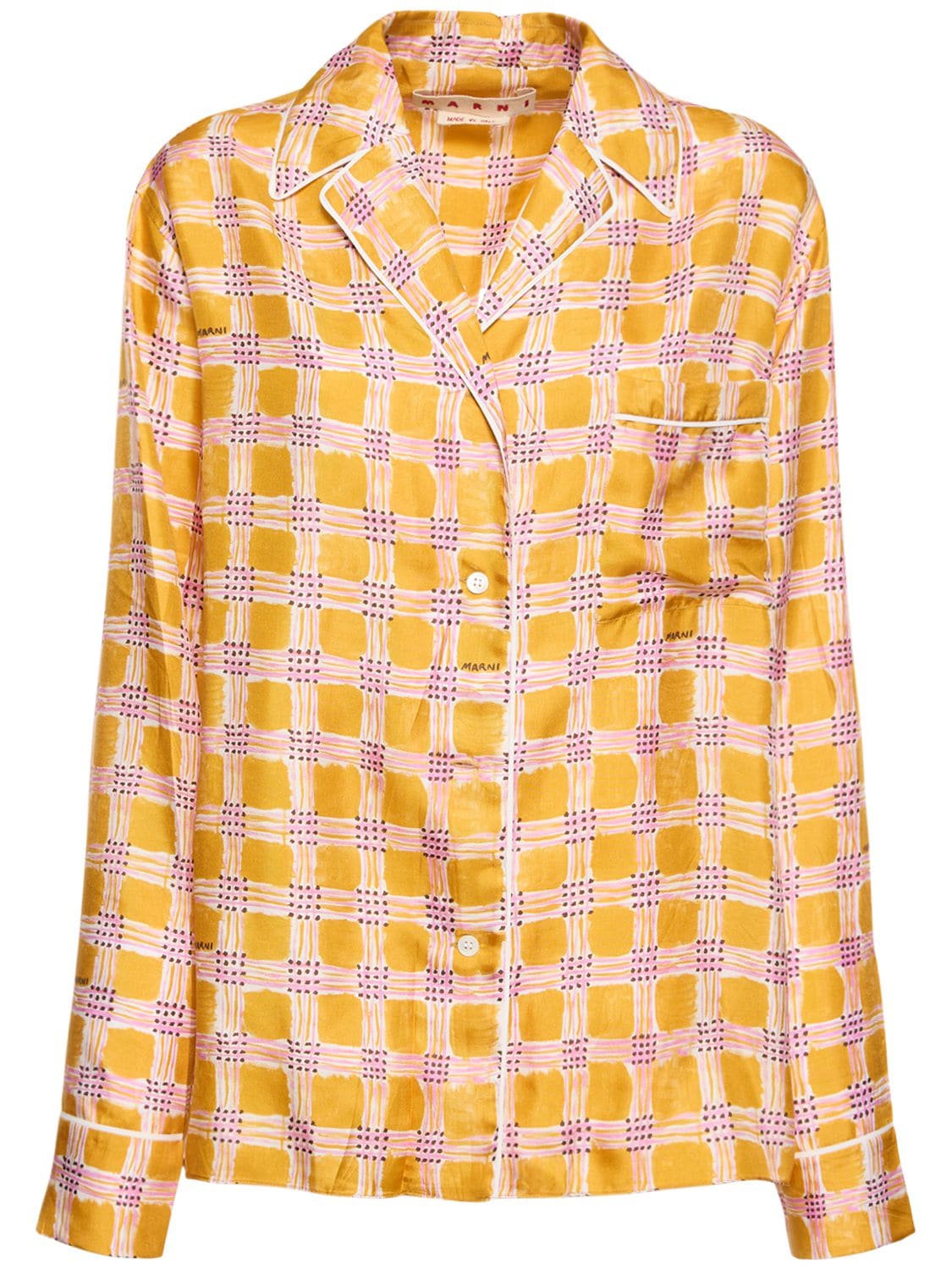 Printed Silk Twill Pajama Top - MARNI - Modalova
