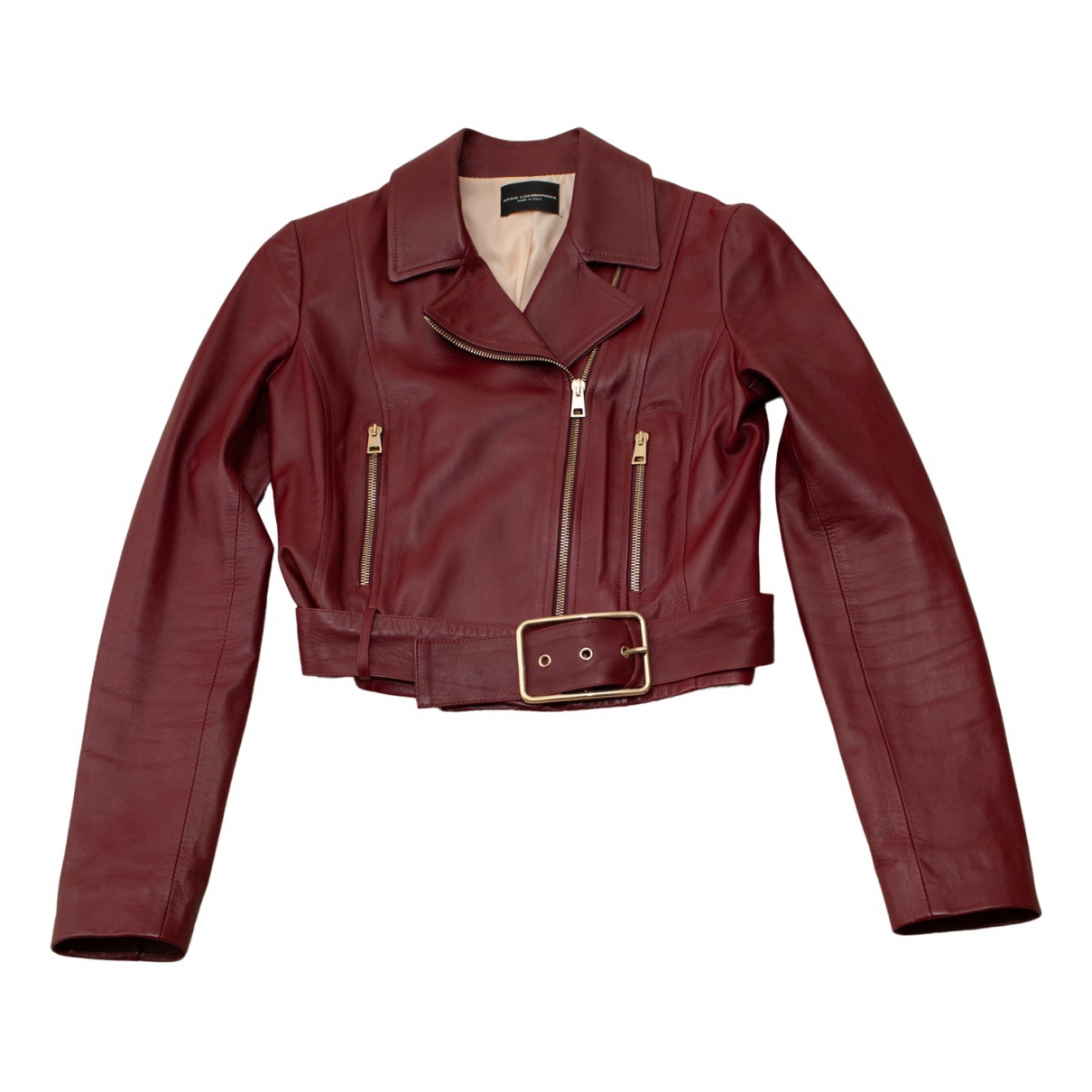 Leather biker jacket - ATOS LOMBARDINI - Modalova