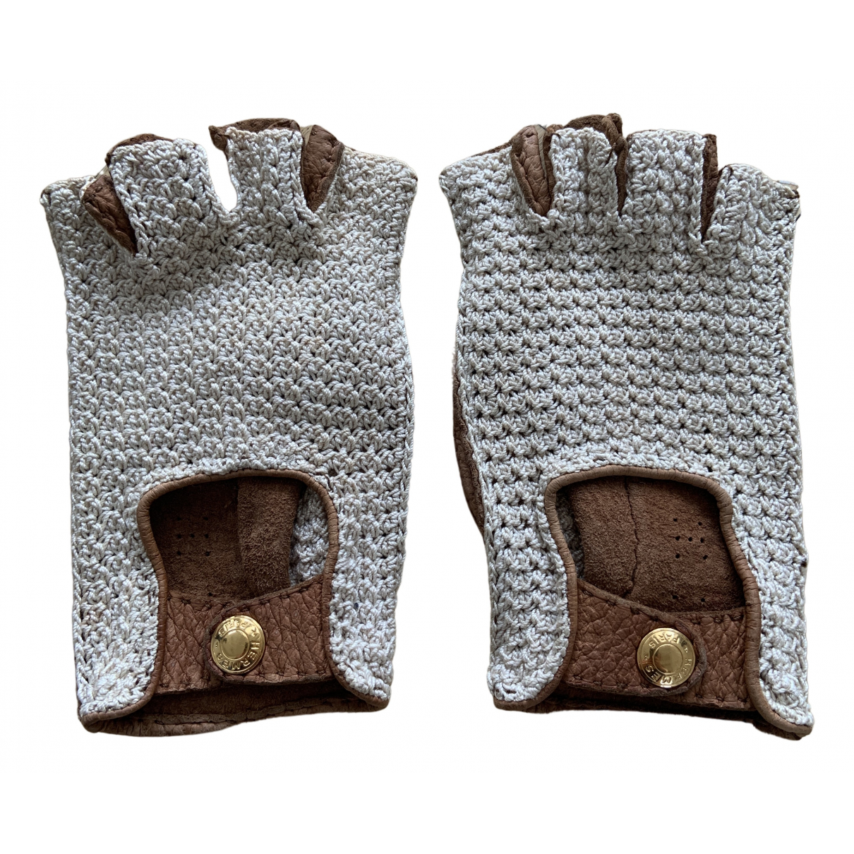 Herms Leather mittens - Herms - Modalova
