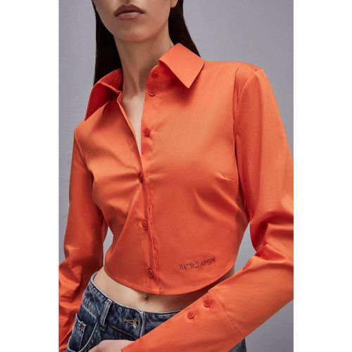 Camicia cropped slim fit in cotone - PATRIZIA PEPE - Modalova