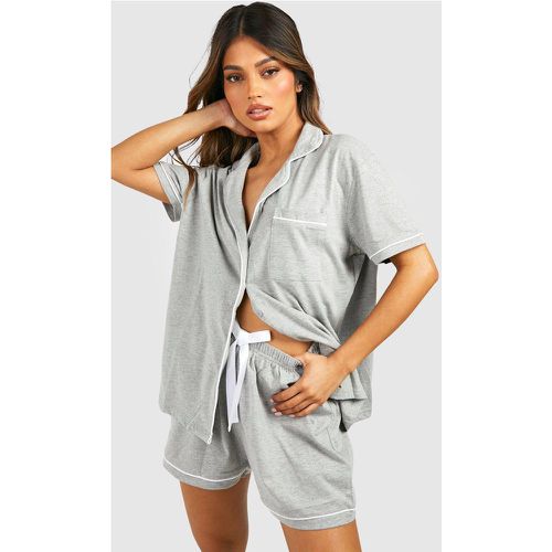 Pijama Corto De Tela Jersey Con Botones - boohoo - Modalova